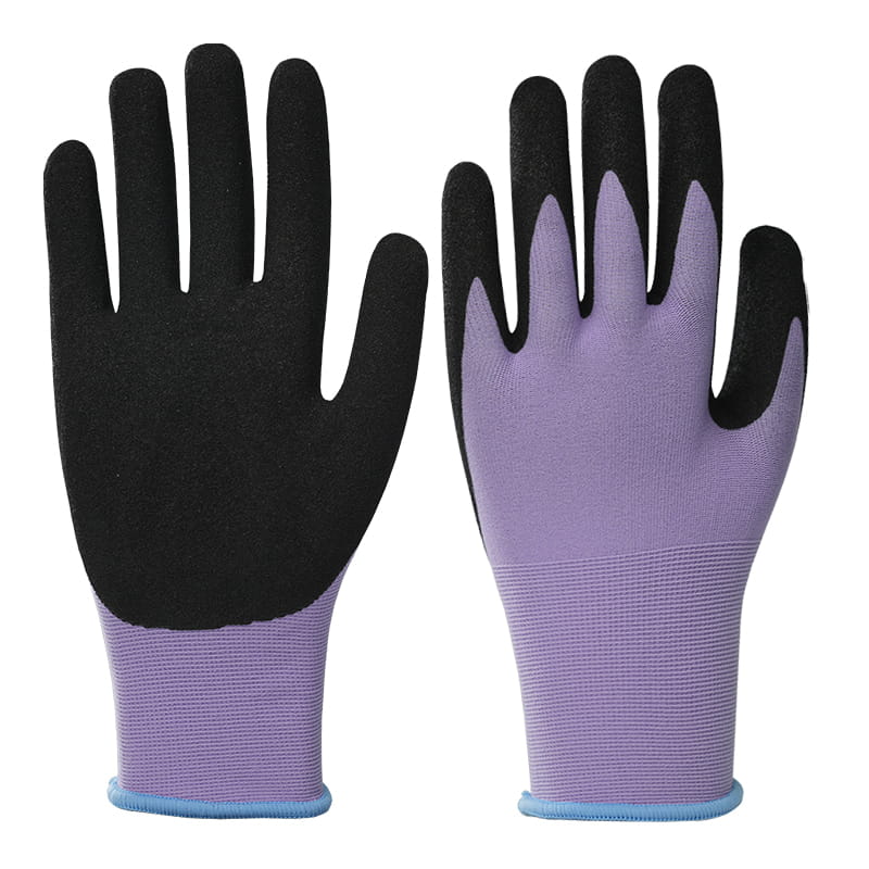 Gants de jardinage en nylon nitrile de calibre 18