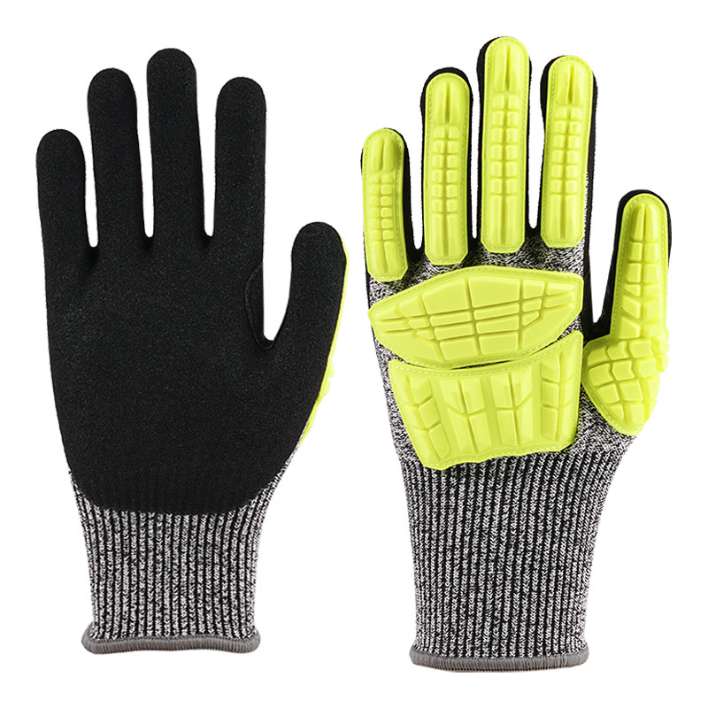 Gants en nylon de calibre 15 avec paume enduite de nitrile