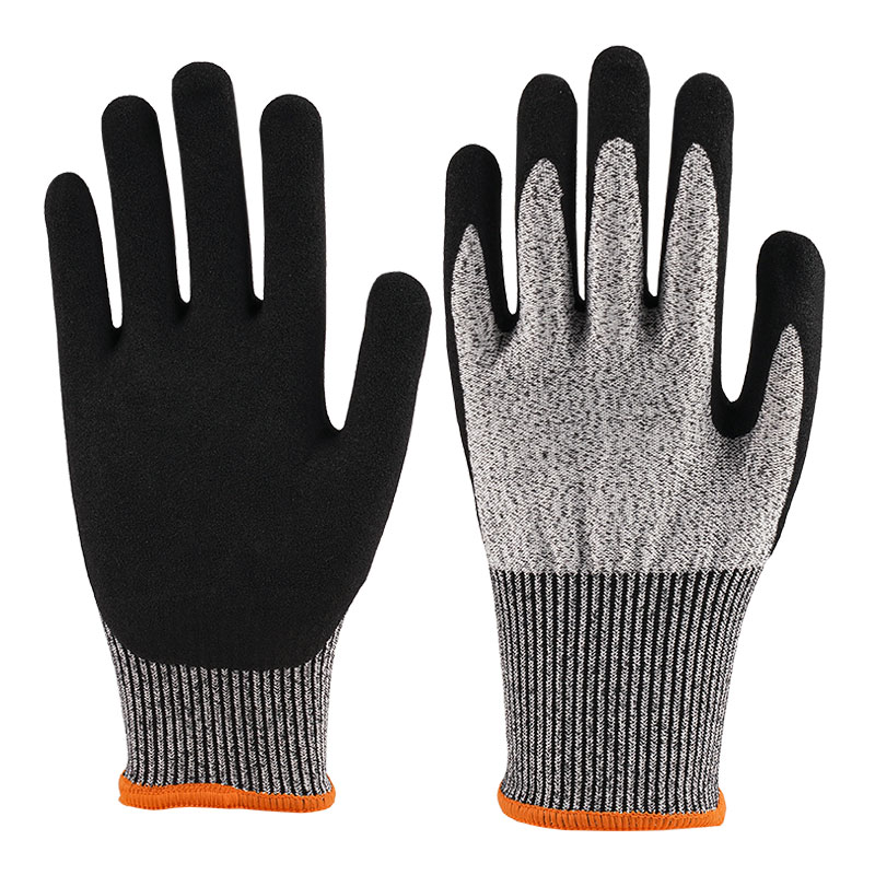 Gants en nitrile gris chiné de calibre 13 A5