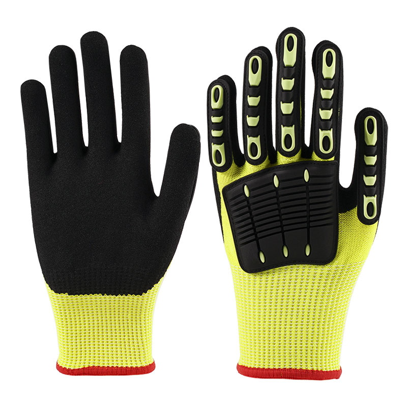 Gants anti-vibrations jaune fluo calibre 13 A5