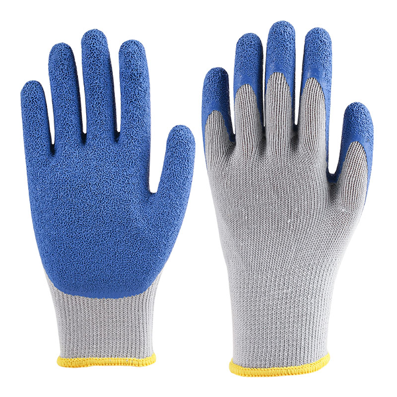 Gants froissés en latex de polyester de calibre 10