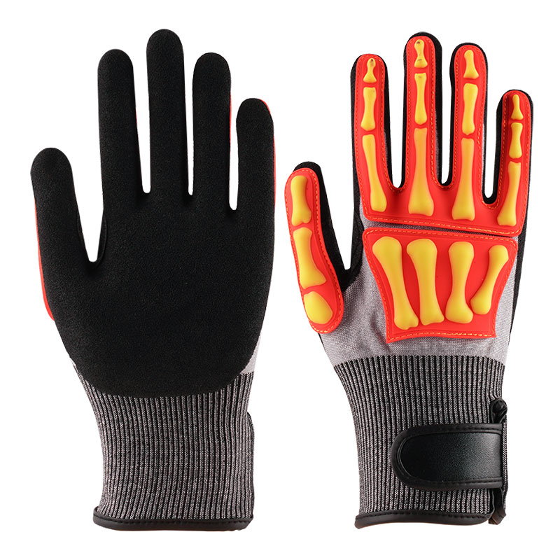 Gants en nitrile de calibre 18 A5 anti-coupure + adhésif givré en nitrile par immersion